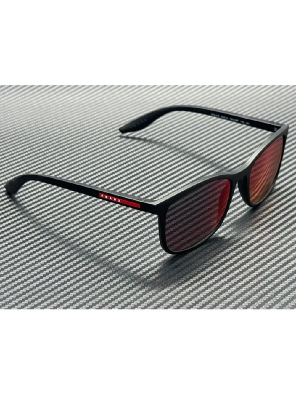 New Prada Linea Rossa Men Matte Black Sunglasses 56-19-145